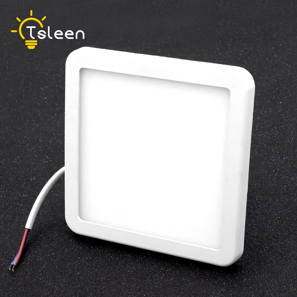 Tsleen led panel lys rund firkantet ultra tynd downlight  ac220v 6w 8w 15w 20w led loft forsænket lys til indendørs badeværelse: Firkantet kølig hvid / 6w 30 lysdioder