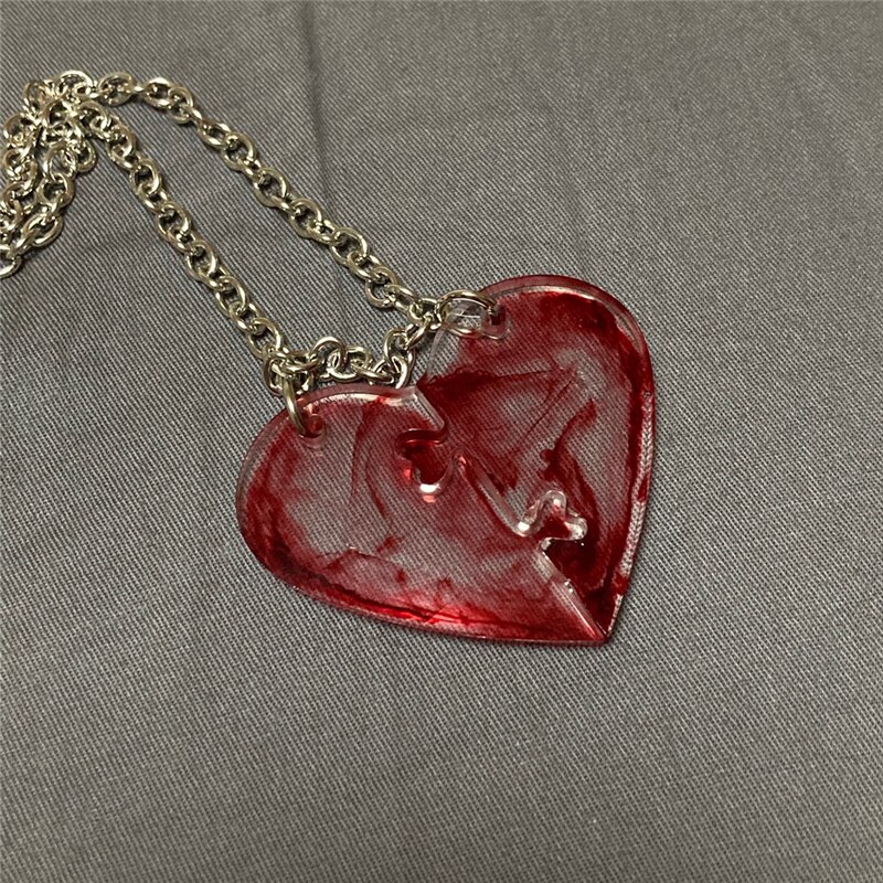 * Mijn Hart Is Bloeden * Stukken Van Liefde Creatieve Punk Ketting