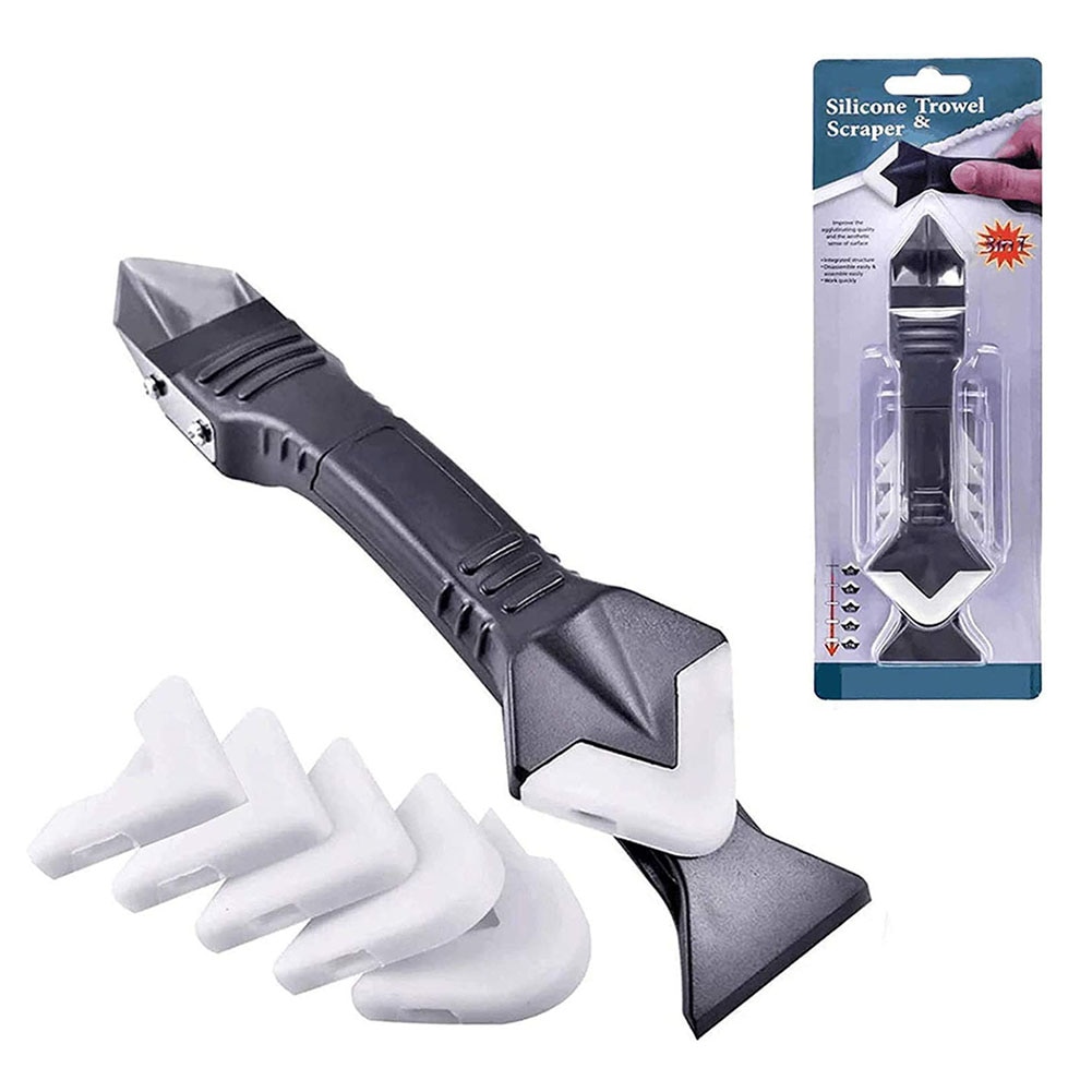 Espátula 3 en 1 para eliminar sellador, Kit de lechada de acabado, relleno de azulejo de cemento de vidrio, herramientas de pala espátula de costura angular de suelo
