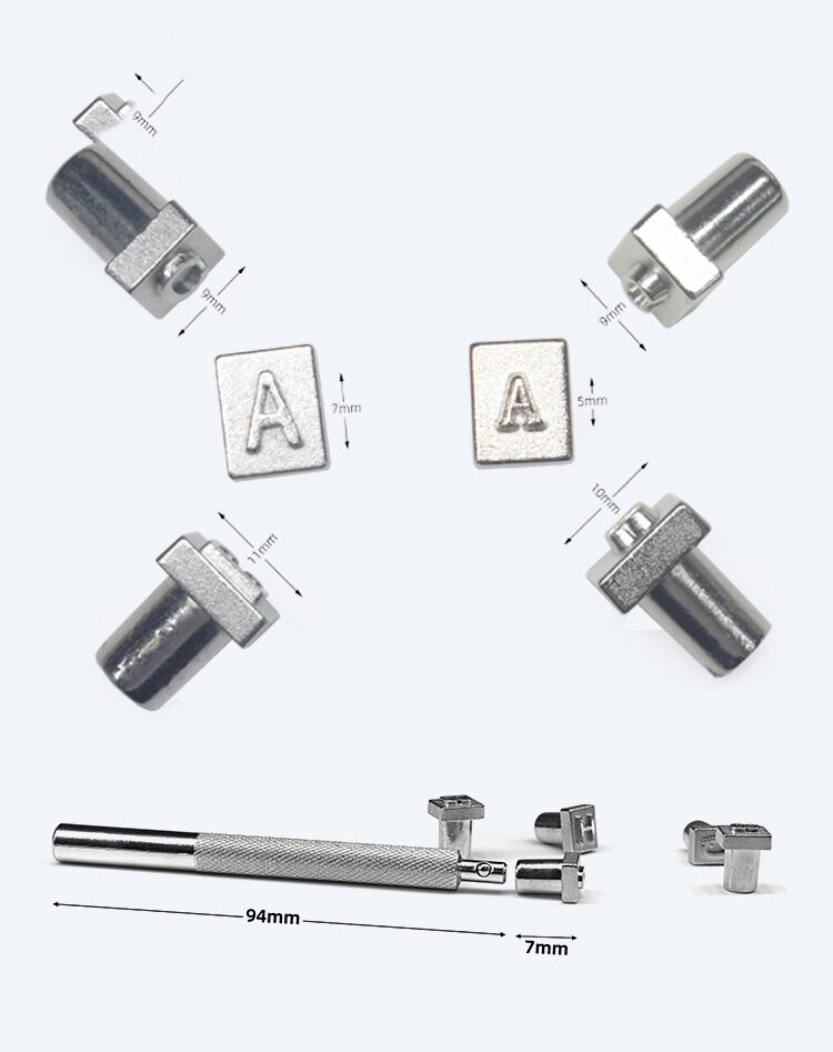 DIY Leather Stamper Tool Capital Letter Number Steel Carving Printing Handmade Logo Kit Punch Handle Craft Supplie