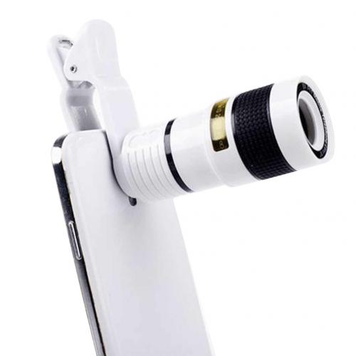 8X 12X Mobile Phone Camera  Lens Telephoto Lens External Telescop with Clip With Universal Clip for Smartphone Universal: White 12X