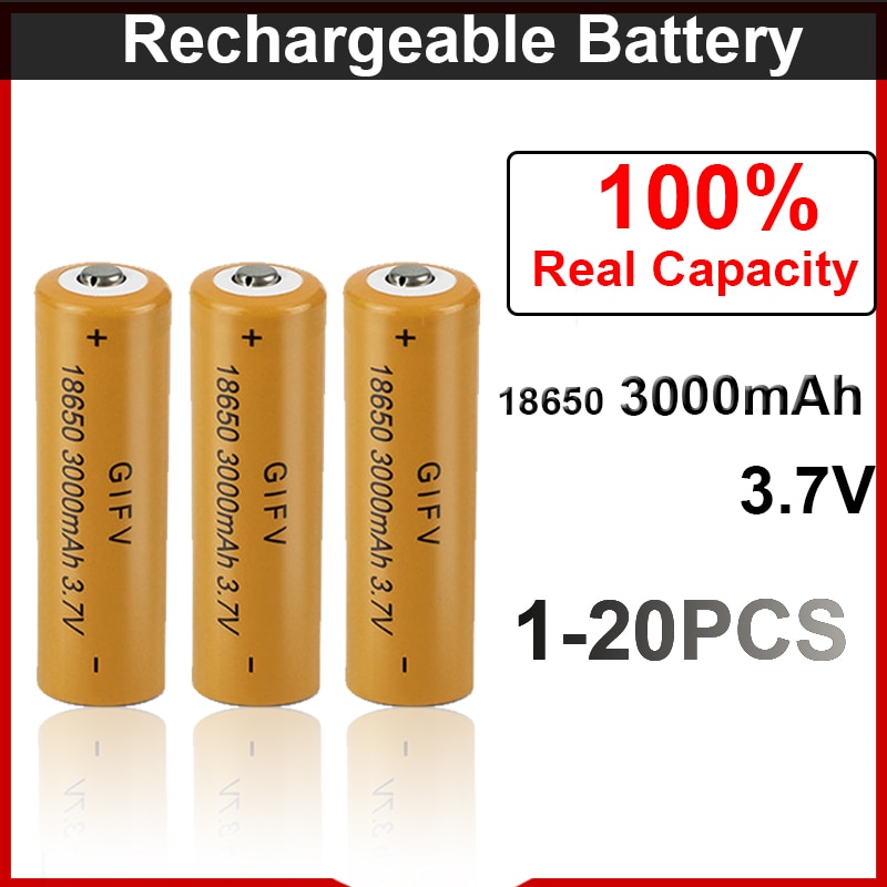 1-20 PCS 3.7V 3000mAh 18650 batteria ricaricabile al litio batterie al litio 18650 a punta originali per potenti strumenti torcia giocattoli