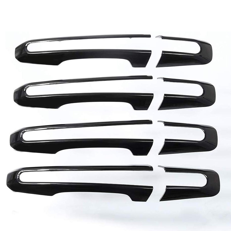 Embellecedor de manija de puerta de coche marco Pegatinas para Land Rover Discovery Sport Discovery 5 L462 gama Rove Sport/Vogue L405/Evoque: Black