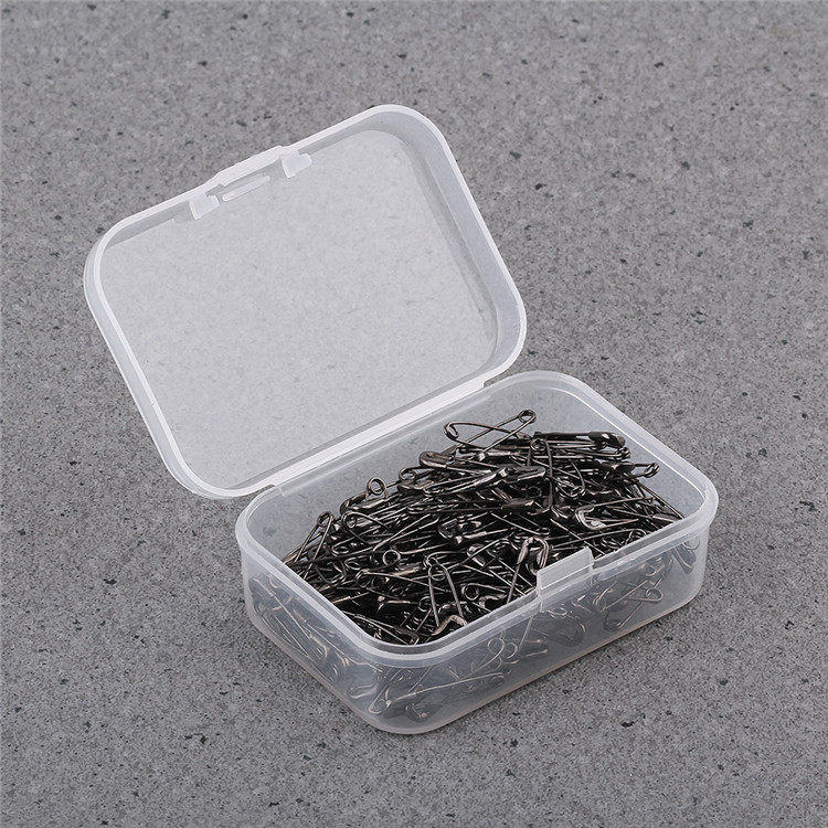 200 stykker / æske metal sikkerhedsnåle 20mm gylden sort sølvgrå anti kobber tag pins tøj hangtag pins: Grå