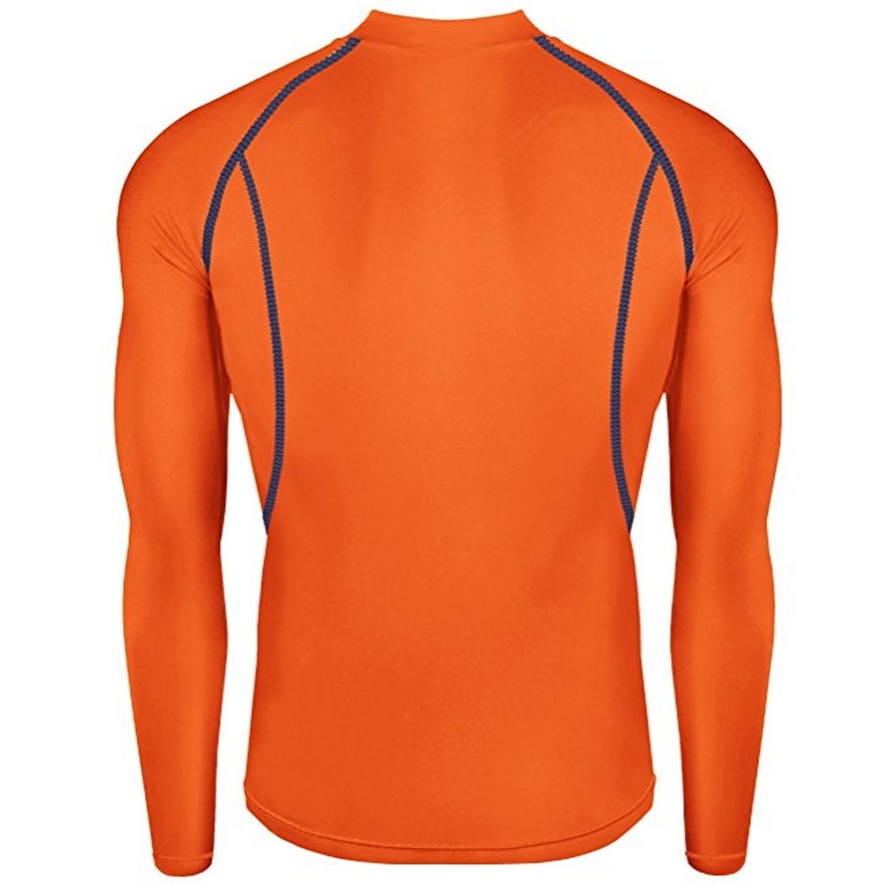 Newest Men's Skin Tight Compression Base Layer Orange Running Shirt-NT006