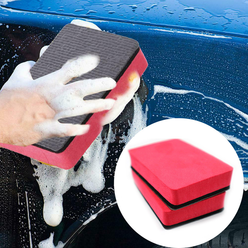 Almohadilla de cera para limpiar automóviles, 2 uds., herramienta para coches, almohadilla de barra de arcilla mágica, bloque de esponja de limpieza de vidrio, herramienta para lavar cepillos, accesorios para el coche