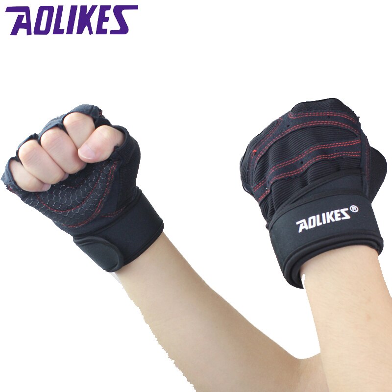 AOLIKES Sports Fitness Body Buliding Training Gloves Multifunction Men Women Sweat Absorption Resistance Weightlifting Gloves