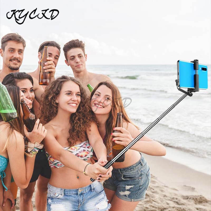 Handheld Selfie Stick 71CM Extendable With Remote Shutter Button 3.5mm Cable Wired Selfie Monopod Self-Timer For Android IOS