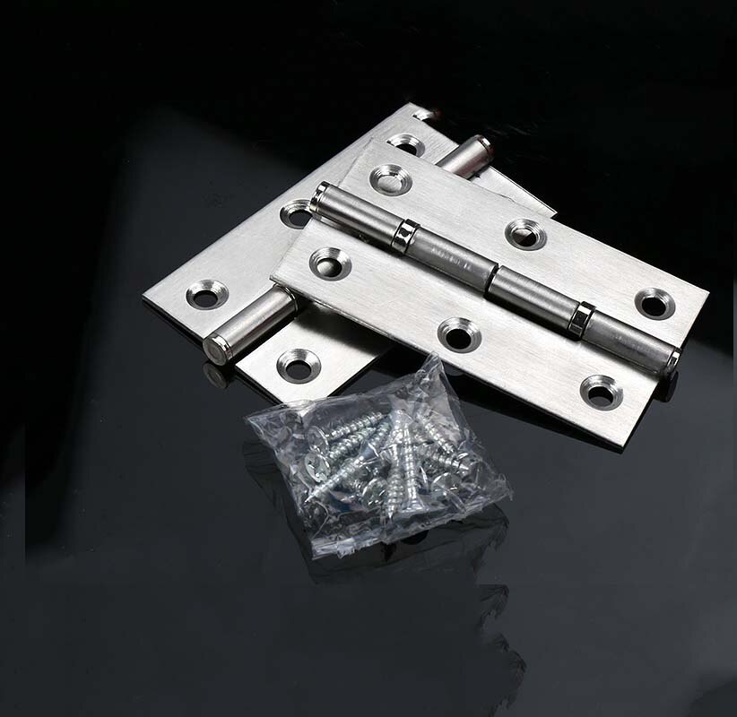 2PCS 2inch 2.5inch 3inch Stainless Steel Butt Hinges For Cabinet Doors/Windows Furniture Hardware Connector Free Screws