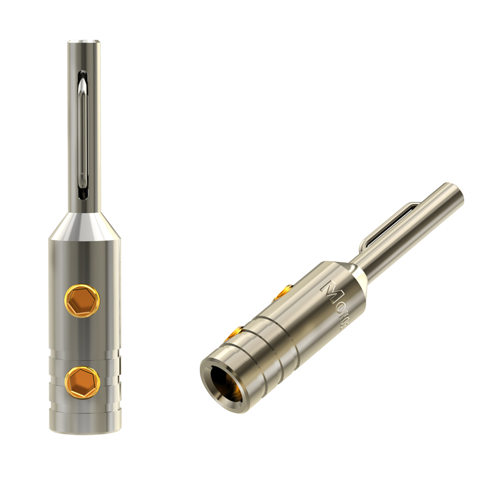 Monoaudio B80 99.998% connecteur de fiche banane en cuivre pur rouge plaqué or/Rhodium, prise de câble Audio pour haut-parleur