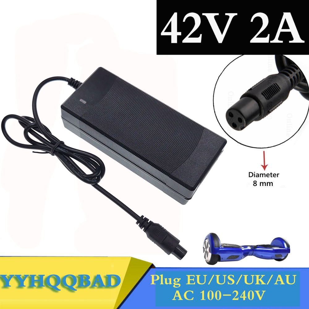 Chargeur universel de batterie 42V 2a, pour Hoverboard, roue d&#39;équilibre intelligente 36v, adaptateur de scooter électrique, prise EU/US/AU/UK