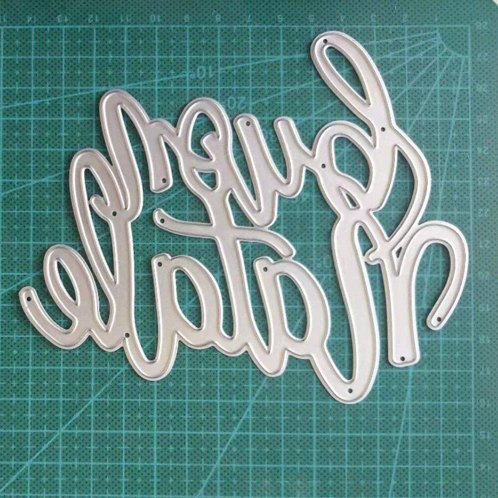 Troqueles de corte de Metal con marco de letras y palabras, plantilla para Navidad troquelada con alfabeto, grabado en relieve , nuevos sellos para manualidades y troqueles: Custom letter