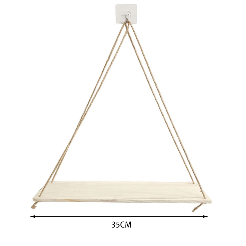 Plankorganizer planken voor aan de muur touw houten wandplank rek scandinavische stijl opbergrek kameropslag schommelplank wandhanger