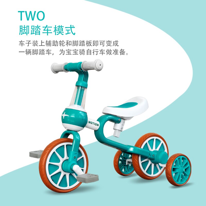 Super Light Balance Baby Bicycle For 1-4 Year Old Kids 3 Colors Walking Bike With Toddlers Pedal Scooter and Footrest
