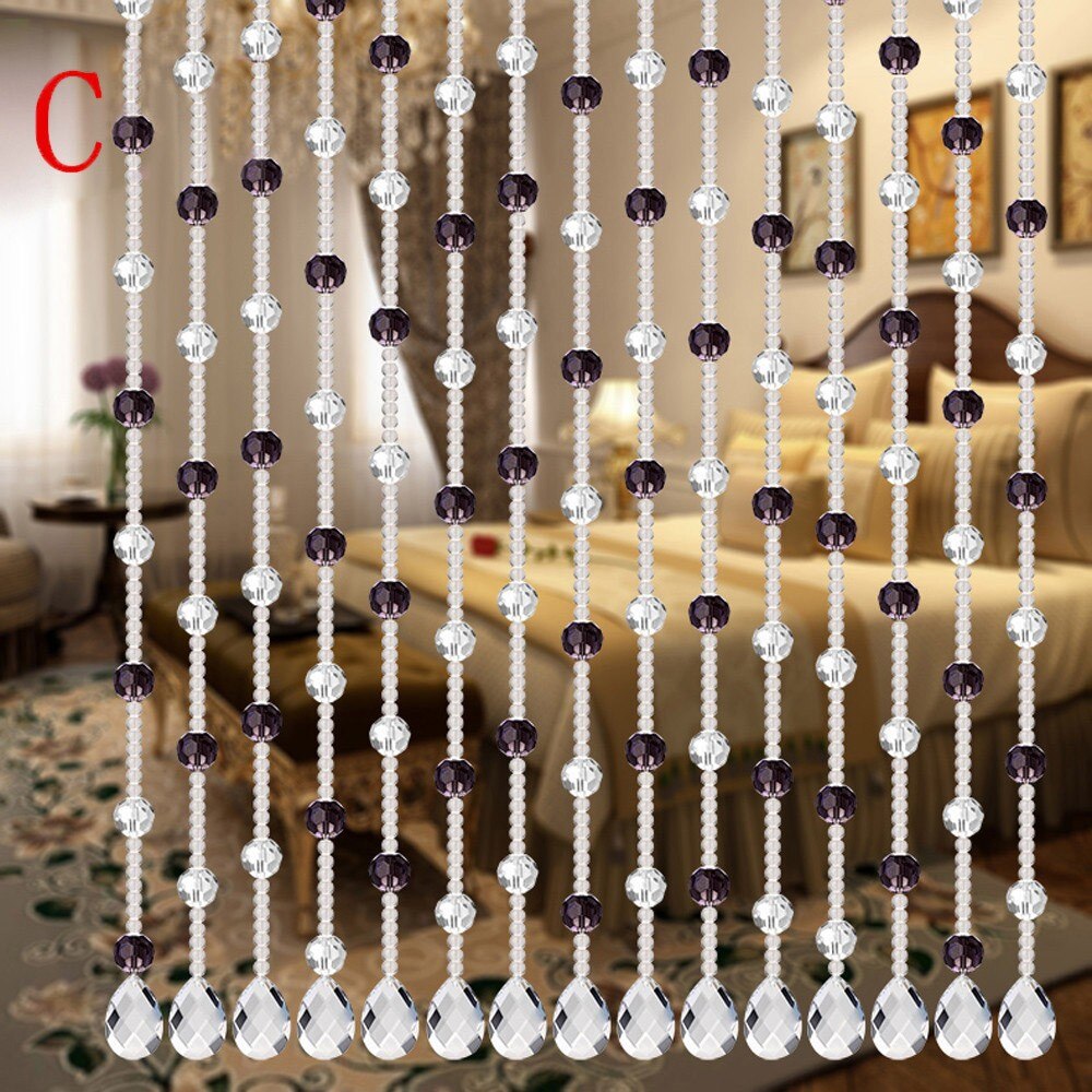 Crystal Glass Bead Curtain Luxury Living Room Bedroom Window Door Wedding Decor crystal glass bead curtain/#: C