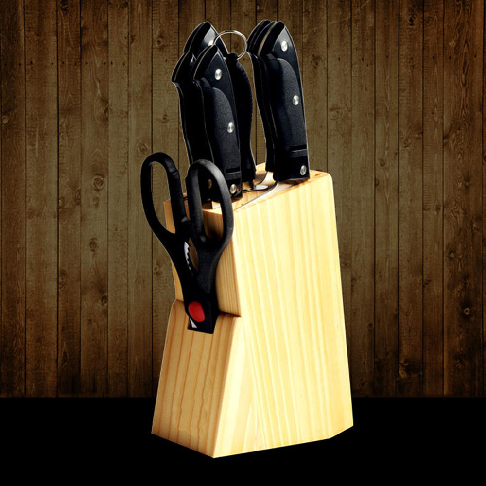 Kitchen Wood Knife Holder Bamboo Knife Block Stand Knives Storage Shelf Rack Storage Box Organizer Kitchen Tool Accessories