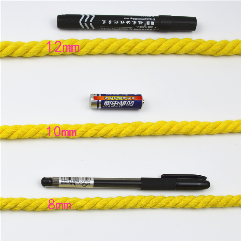 5 metros 10MM 3 partes retorcidas 100% cordones de algodón coloridos/cuerda para bolsa decoración del hogar accesorios textiles DIY