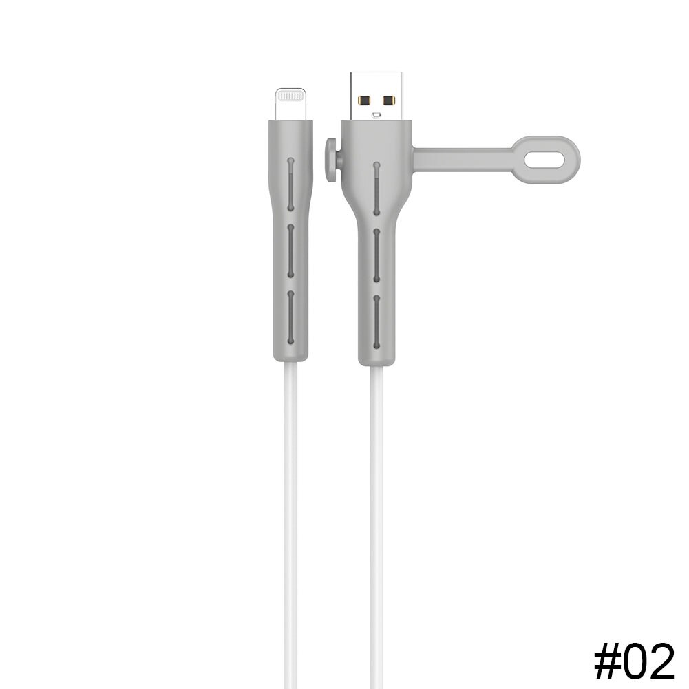 Daten Kabel Schutzhülle für Apple Ladekabel Wickler Veranstalter Silikon Anti-bruch Daten Linie Protectorfor AtoL: Gray