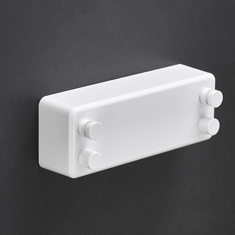 Tendedero retráctil de doble línea, colgador de pared sin perforaciones invisibles, alambre de acero para el hogar, LB88: White