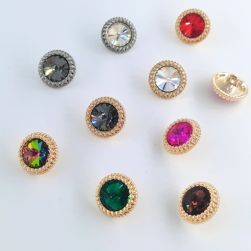 boutons à coudre couture materiel accessoires couture bouton bouton couture Boutons ronds en strass de , 12.5/15/18/21MM, boutons de en métal doré pour vêtements, accessoires de couture, bricolage