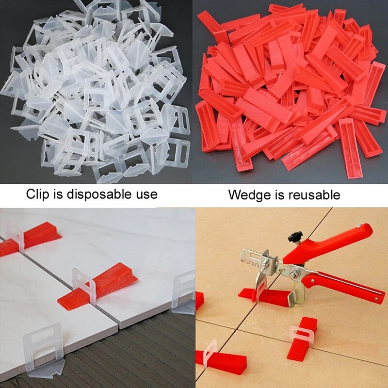 401Pcs sistema di livellamento delle piastrelle 2mm 300 pezzi clip 100 pezzi cunei 1 pezzo pinza strumenti di piastrellatura in plastica distanziatore per piastrelle