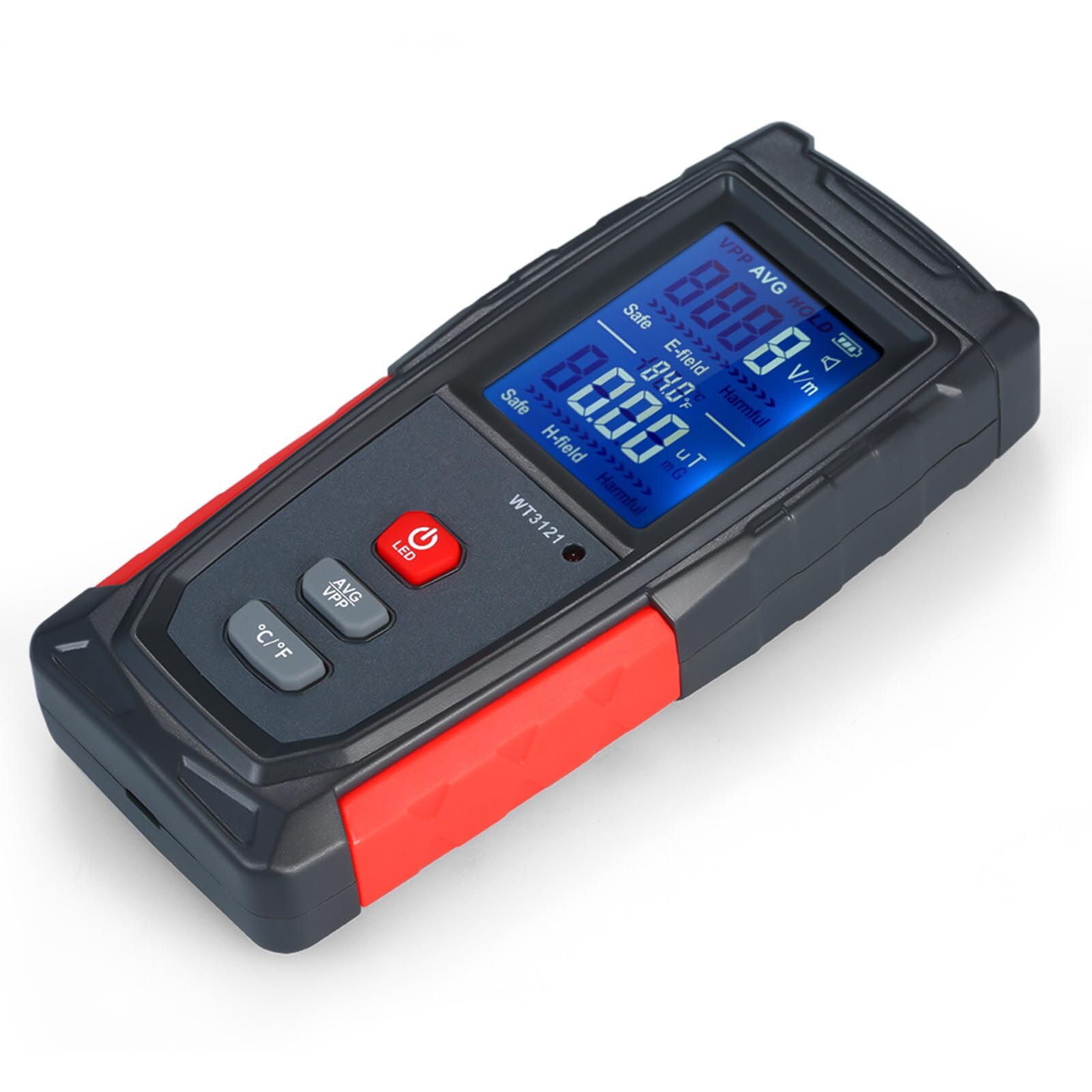 Portable Handheld Digital LCD Meter Electromagnetic Radiation Tester EMF Computer Phone Electric Field Magnetic Field Detector: Default Title