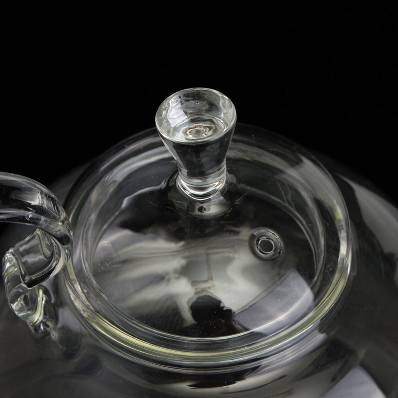 800ml Clear Glass Heat Resistant Teapot / Infuser Flower / Green Leaf Tea Pots