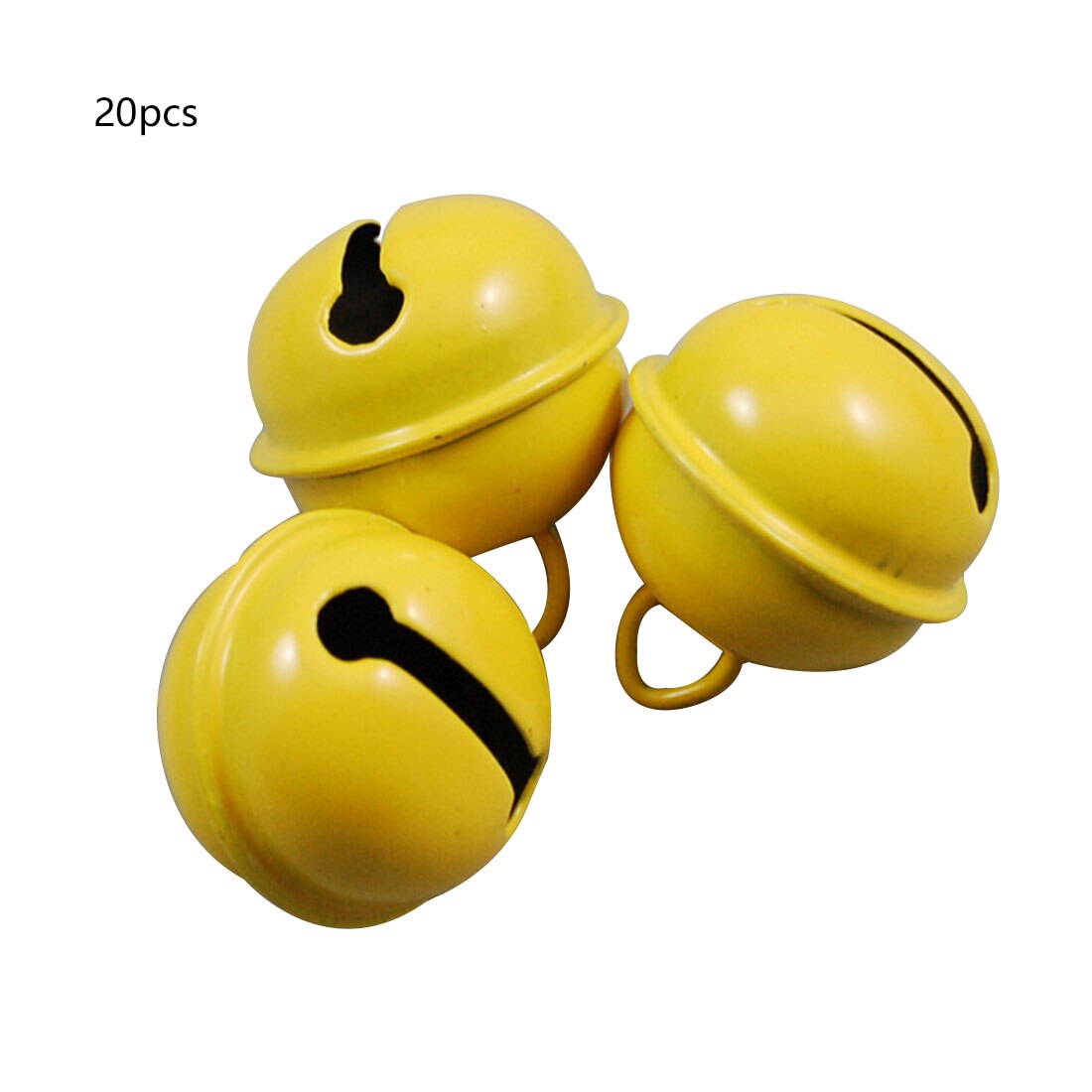 Décorations clochette Jingle en métal en fer | 22mm, 20 pièces colorées, décoration de noël, pendentifs pour animaux de compagnie, accessoires artisanaux faits à la main pour bricolage: Jaune