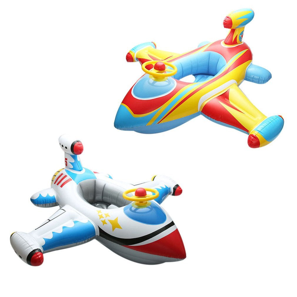 Børn svømningsring børn store fly svømningsring med rattesæde tyk polstret båd oppustelig svømningsring