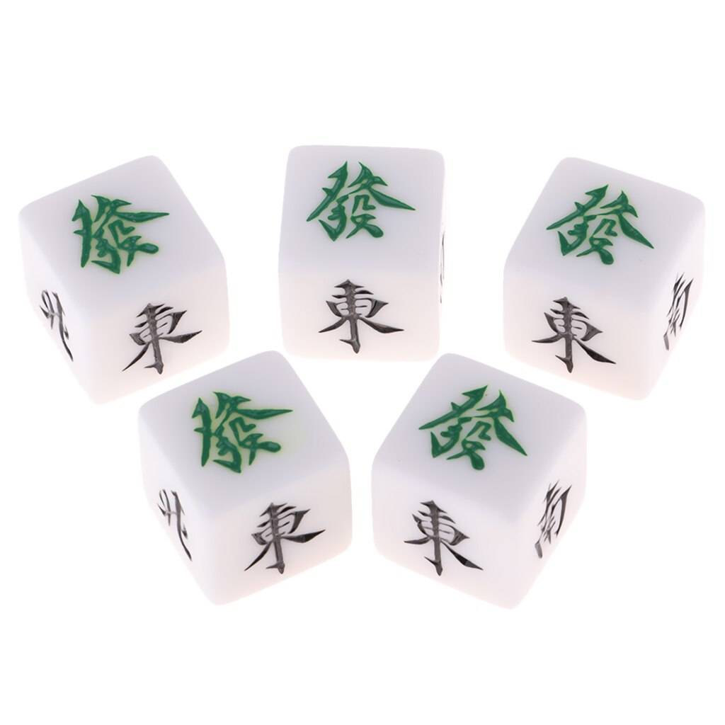 Kit  of 5 stk. mahjong terninger i akryl tilbehør i mahjong-størrelse