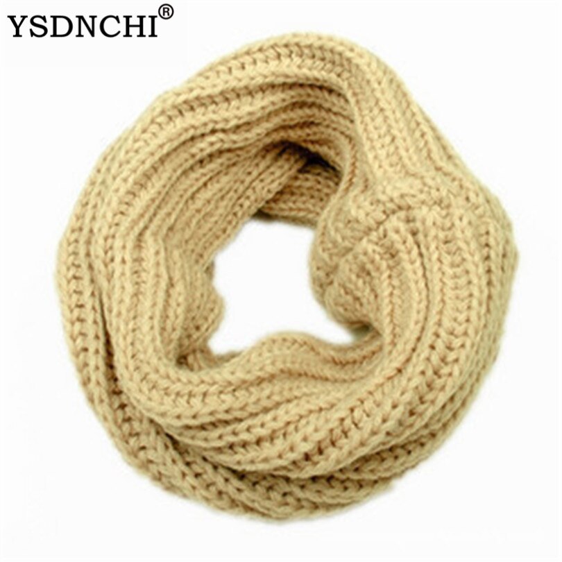YSDNCHI Winter Ring Knitting Unisex Wool Neck Warmer Winter Scarves Women Pure Color Collar Keep Warm Elasticity Scarf