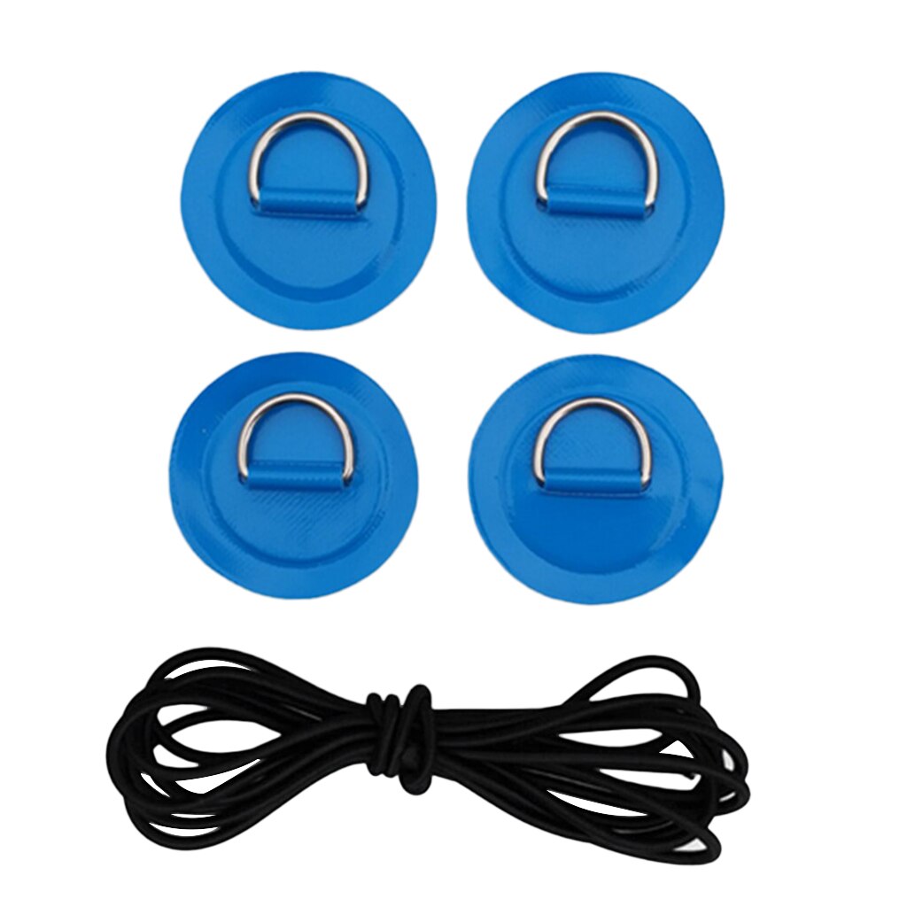 1 sæt 4 stk. d ring pad patch båddæk med 3.6 m bungee reb deck rigging kit til stand up paddleboard deck attachment tools