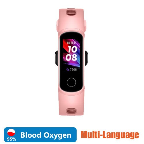 Originele huawei honor band 5i slimme polsband amoled huawei honor slimme armband slaap zwemmen sport tracker spo 2 bloedzuurstof: Roze