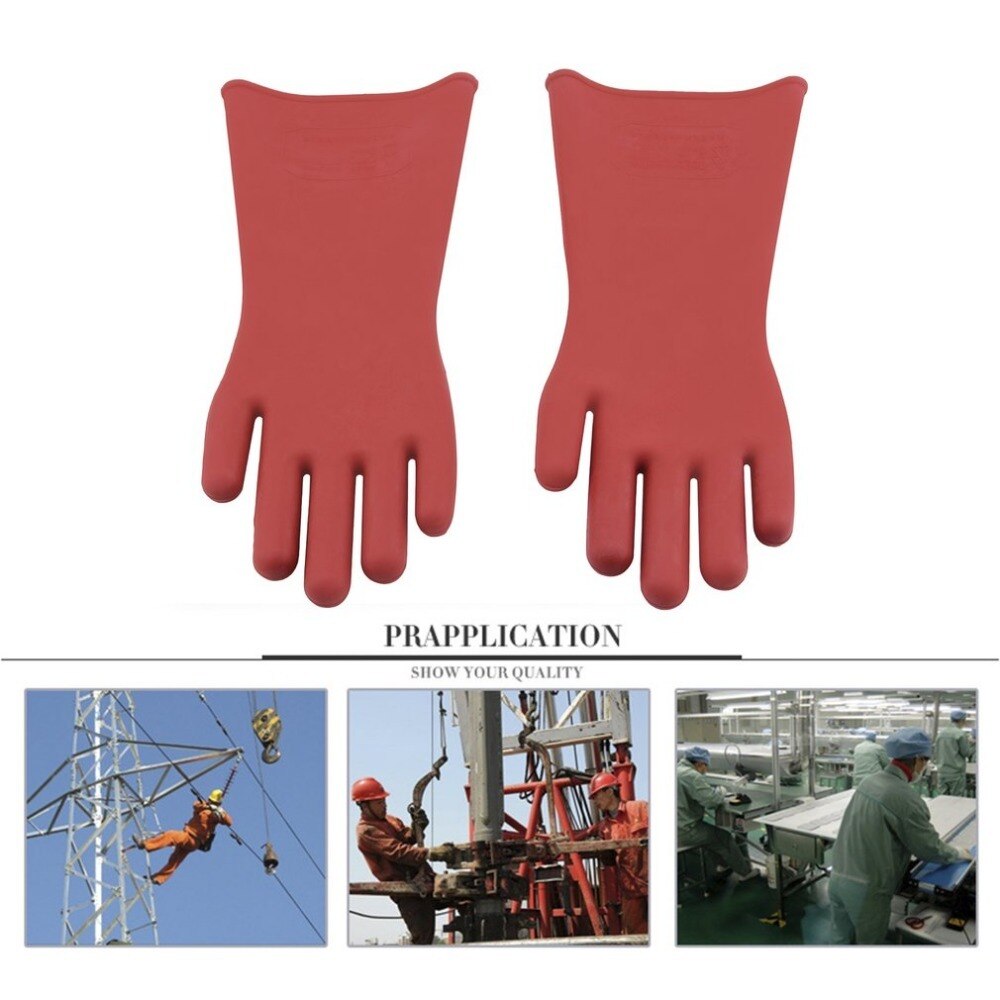 Guantes aislantes eléctricos de alto voltaje de 12 KV profesionales 1 par de guantes de seguridad de 100% de electricista de goma 40cm