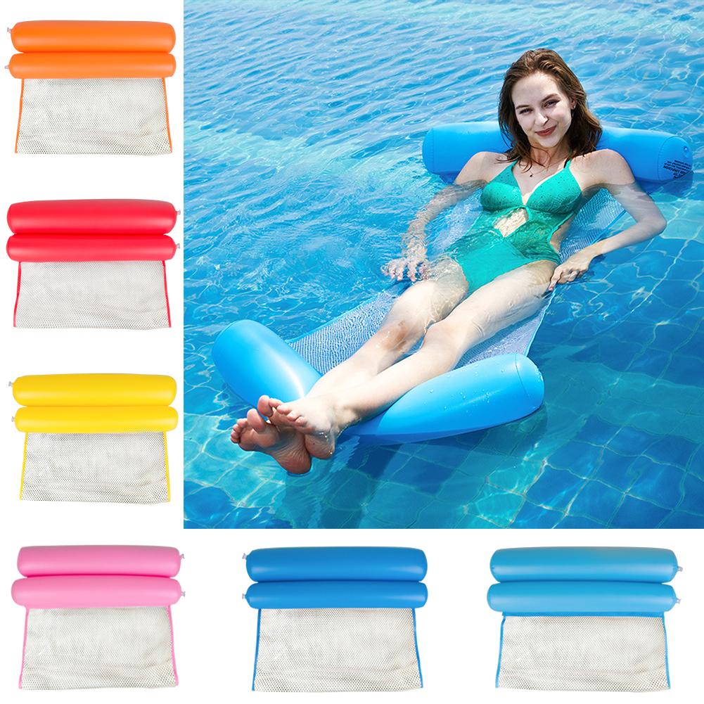 Colchoneta inflable plegable para piscina, hamaca de agua para verano, cama flotante, colchón de natación para niños y adultos