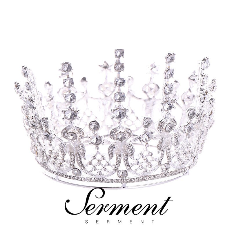 Serment charme moda princesa nupcial coroa tiaras cristal zircão prata coroa noiva casamento acessórios de cabelo