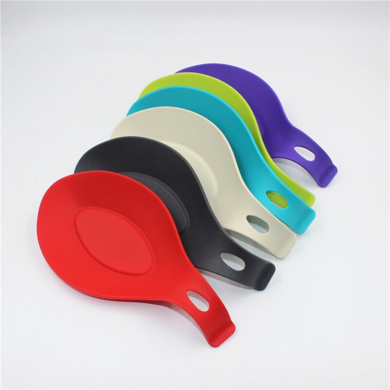 Kitchen Silicone Spoon Rest, Flexible Almond-Shaped, Silicone Kitchen Utensil Rest Ladle Spoon Holder