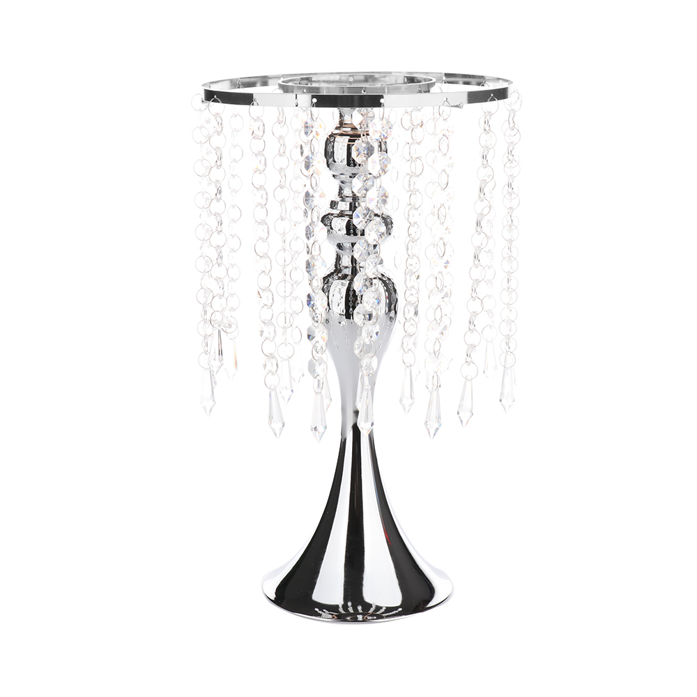 Bougeoir de décoration de mariage | Center de Table, grand chandelier en cristal, bougeoirs de décoration de mariage: Silver  small