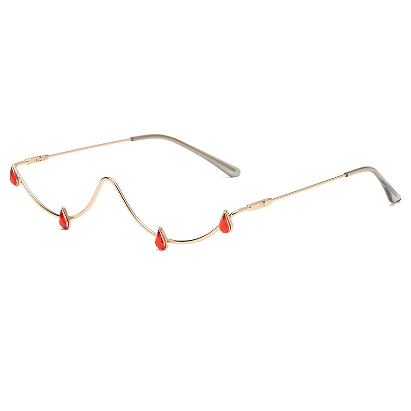 Monture de lunettes en strass longkeeper pour femmes, montures en alliage de diamant, décoration de lunettes de luxe en cristal d'eau: C1 or rouge