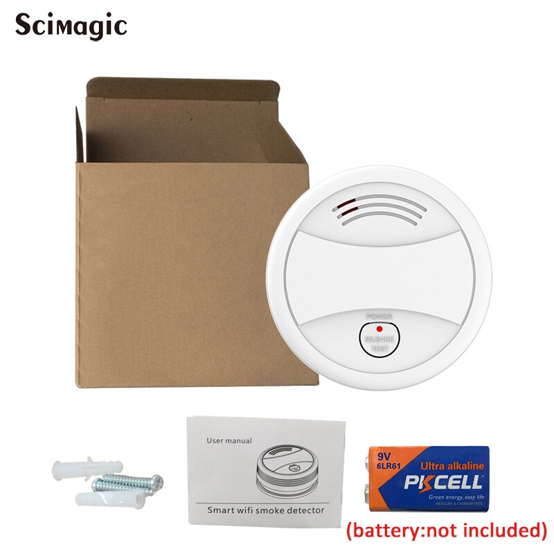 Tuya-alarma de humo con WiFi, protección contra incendios, Sensor Detector de humo independiente, sistema de seguridad para el hogar, bomberos,