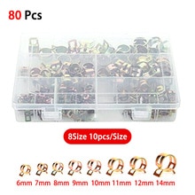 80PCS Strong Spring Clips Hose Clamps For Holding Tight On Fuel/Vacuum/Water Hose: Default Title