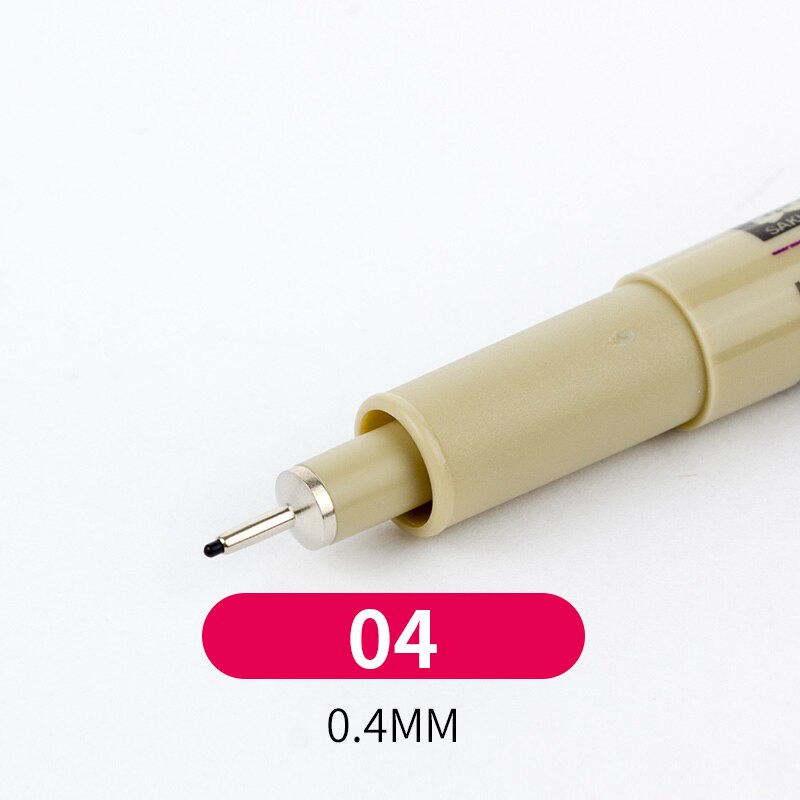 SAKURA PIGMA-bolígrafos Micron con punta de aguja, 003, 005, 01, 02, 03, 04, 05, 08, pincel fino, trazador de líneas, marcadores de dibujo, papelería japonesa: 04