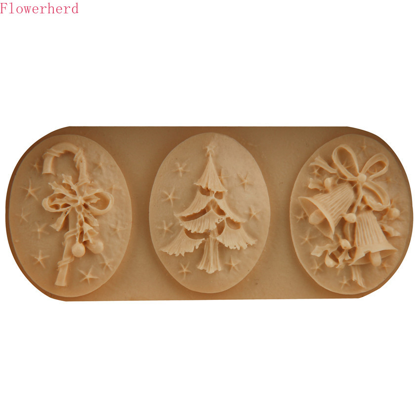 Fondant Cake Decorating Tools Christmas Tree Bell Crutches Silicone Cake Mold DIY Baking Tools Chocolate Candy Mold Soap Mold