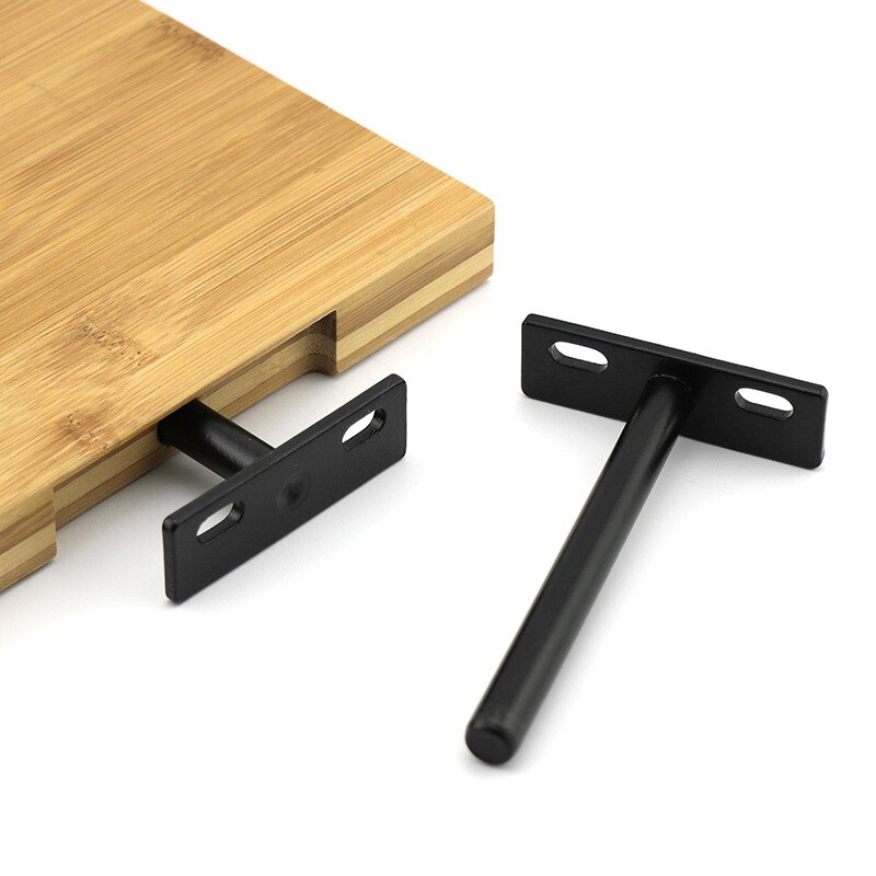 6Pcs 4 inch Floating Shelf Brackets Concealed Blind Shelf Support for Raw Wood Shelves