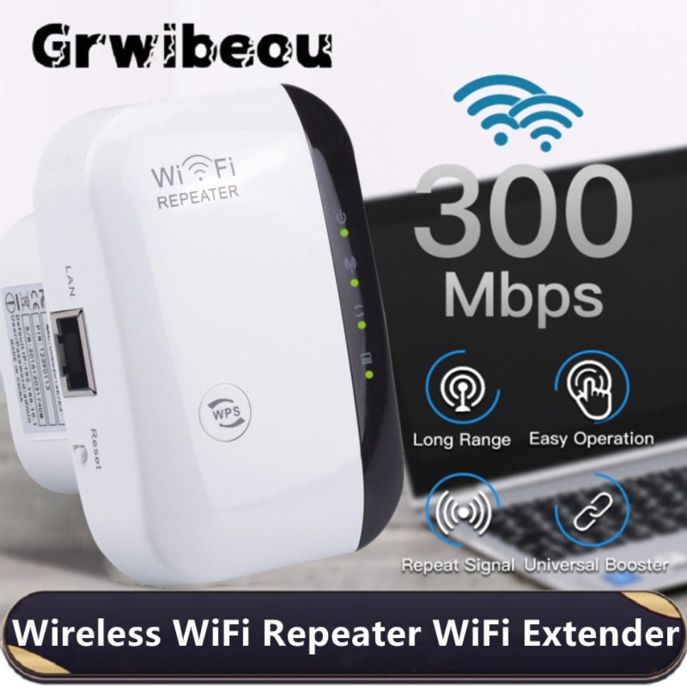 Drahtloser WiFi-Repeater 300 Mbit/s WiFi-Extender 2,4 GHz WiFi-Signalverstärker 802.11N/B/G Drahtloser Wi-Fi-Repeater Booster Repetidor