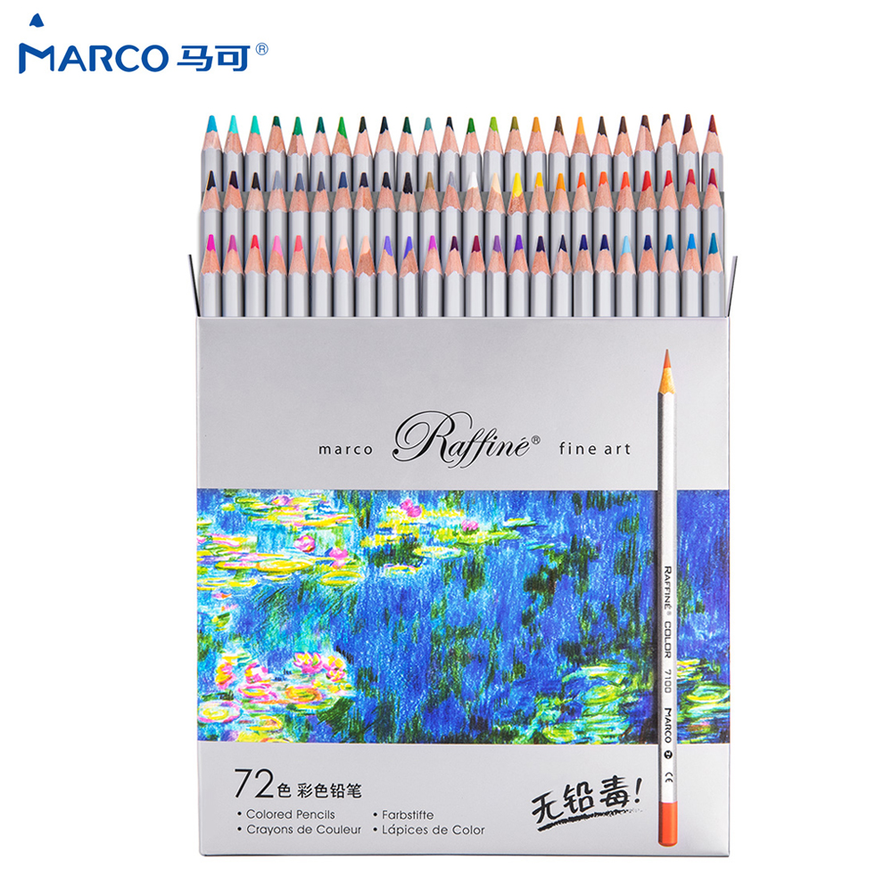 Marco 24/36/48/72Colors Raffine Soft Non-toxic Color Pencil lapis de cor Oil Colored Pencils for School Supplies