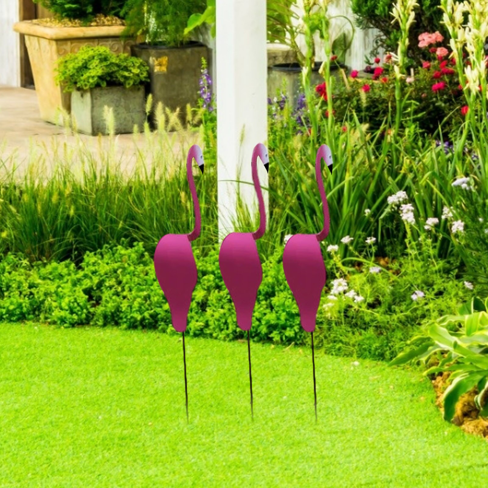 Flamingo Wind Indicator Sculpture Whimsical Rotating Bird Unique Dynamic Bird Garden Home Yard Decoration