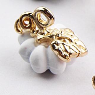 10 Stks/partij 3D Pompoen Halloween Charms Sieraden Earring Diy Maken Charms: white