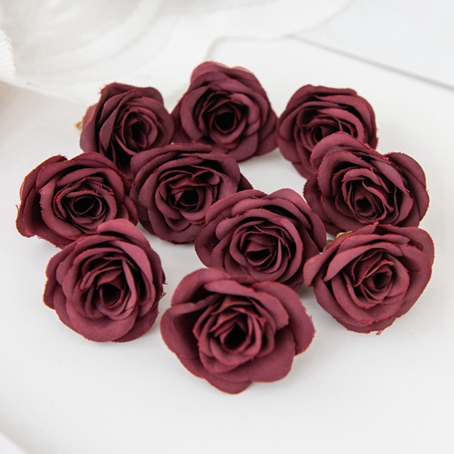 10 Stuks Zijde Kunstbloemen Rozen Hoofden Kerst Tuin Bogen Winkelcentrum Bruiloft Boeket Decoratie Diy Bloem Vaas Accessoire: Bruin