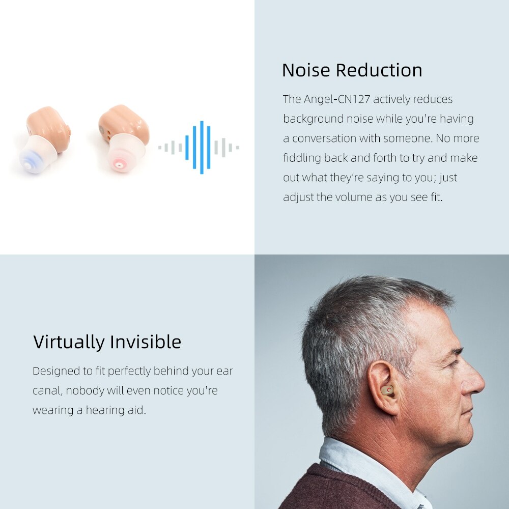 Intelligente Stijl Gehoorapparaat Oplaadbare Low-Noise Brede Frequentie Een Klik Bediening Geluidsversterkers Deaf Hearing aids